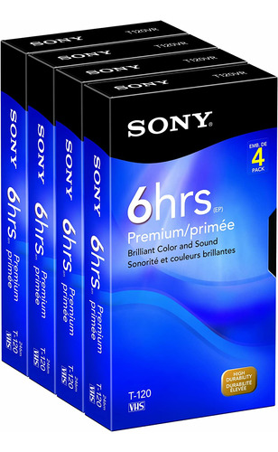 Cintas Vhs Sony 4t120vrc De 120 Minutos, Paquete De 4 (desco