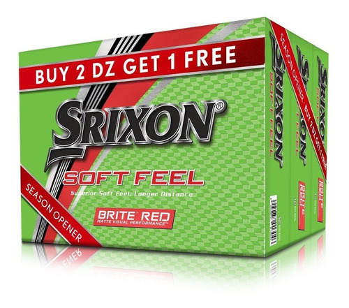 Pelotas Golf Srixon Softfeel Promo 3x2 (docenas) Color Rojo mate