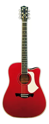 Violão eletroacústico Tagima Andes na cor vermelha Candy Apple Satin em plano geral