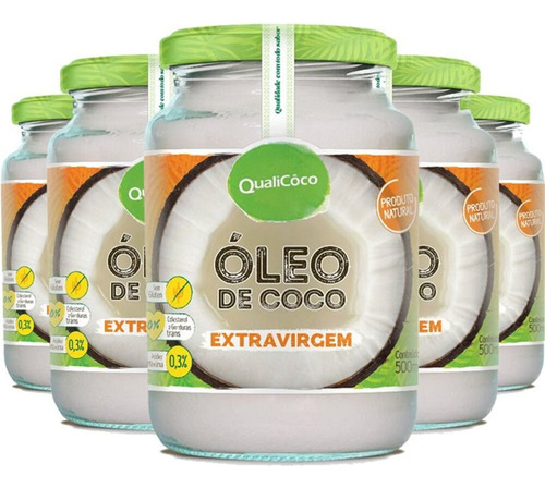 Kit 5 Óleo De Coco Extra Virgem 500ml Qualicôco