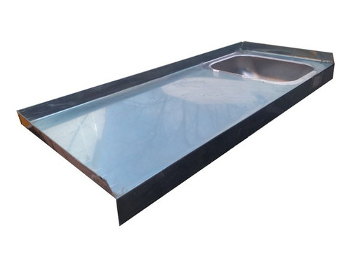 Mesada De Acero Inoxidable 100x40 Con Bacha Rectangular