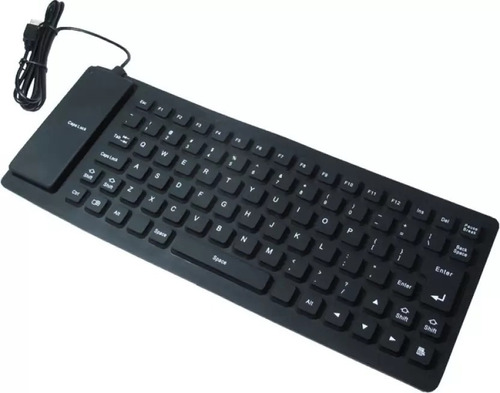 Teclado Flexible Usb Portable Viaje Salpicaduras Sin Pad Num