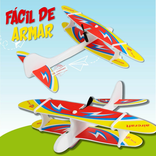 Imagen 6 de 10 de Avion Planeador Juguete Armable Motor Usb Recargable 8008