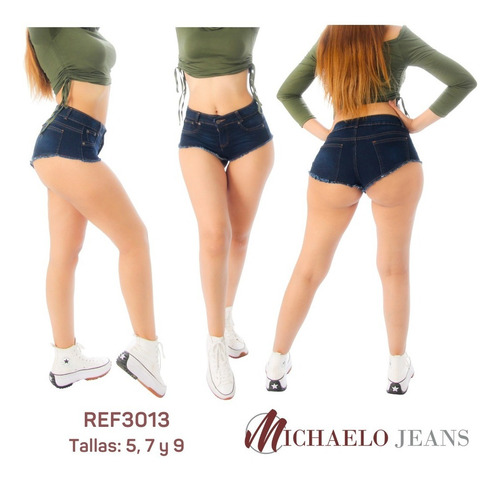 Mini Short Mezclilla Stretch Premium Michaelo Jeans Ref3013