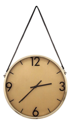 Reloj De Pared 30 Cm Silencioso Tira Eco Cuero Colgar