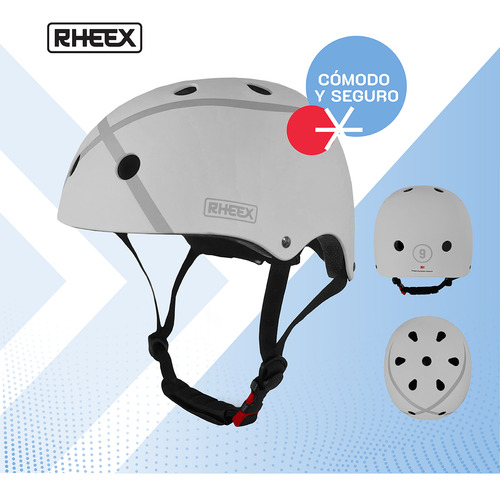 Casco Para Monopatin Bici Mtb Skate Rollers Comodo Y Seguro Gris S