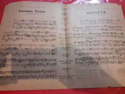 Partitura Cuentos Viejos Tango Marieta Azucena Maizani Raggi (Usado)