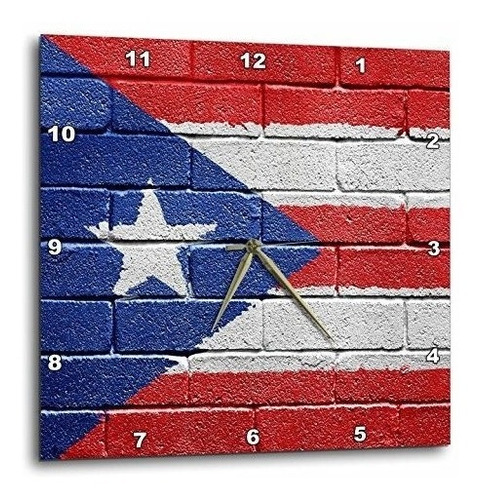 3drose Bandera Nacional De Puerto Rico Pintado En Una Pared 