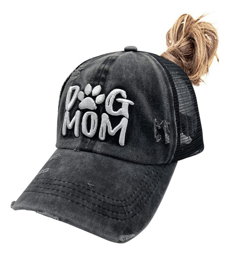 Waldeal Messy Bun Ponytail Hat Para Mujer Bordado Angustiado