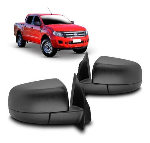 Retrovisor Ford Ranger 2013 2014 2015 Preto Fixo