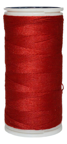 Caja 12 Pzas Hilo Coats Poliéster Liso 3 Cabos Fibra Corta Color T6980-0105 Rojo Quemado