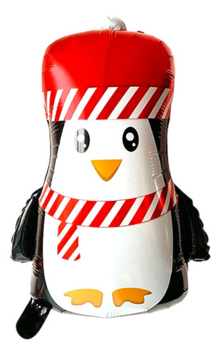 5 Globos Metalicos De 36cm En Forma De Pingüino Navideño