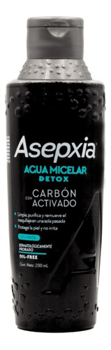 Asepxia Agua Micelar Carbón Acitvado Detox Piel Mixta X200ml