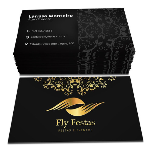 Imagem 1 de 1 de 500x Cartão De Visita Dourado Prateado Hot Stamping Soft