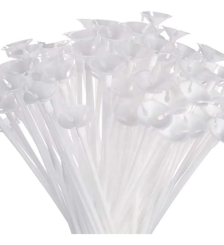 50 Piezas De Bastones Para Globos Reutilizables De 40 Cm