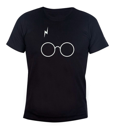 Remera Niños Algodón Harry Potter Lentes Y Rayo