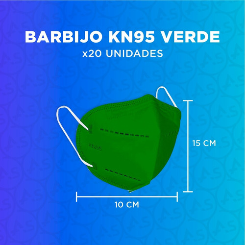 Imagen 3 de 9 de Barbijo Kn95 Azul X20 Unidades Certificado Anmat N95 95%