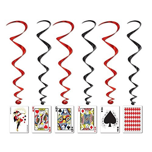 Beistle 5-pack Playing Card Whirls, 3-feet 4-inch