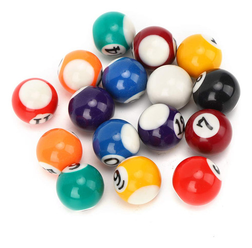 Mini Bolas De Billar De Resina Ecológicas 16 Piezas 2.5 Cm