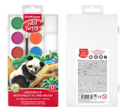 Acuarela 12 Colores Caja Plástica