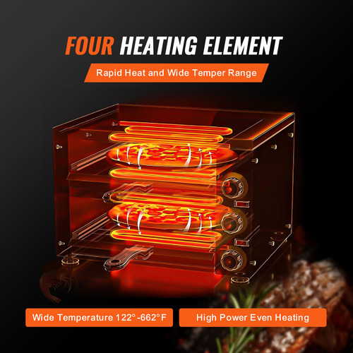 Vevor Horno De Pizza Eléctrico De Encimera Con Temporizador Color Plateado
