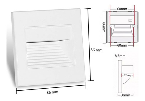 3pcs Lamparas Led Pared Cortesía Con Sensor, Empotrable Foco