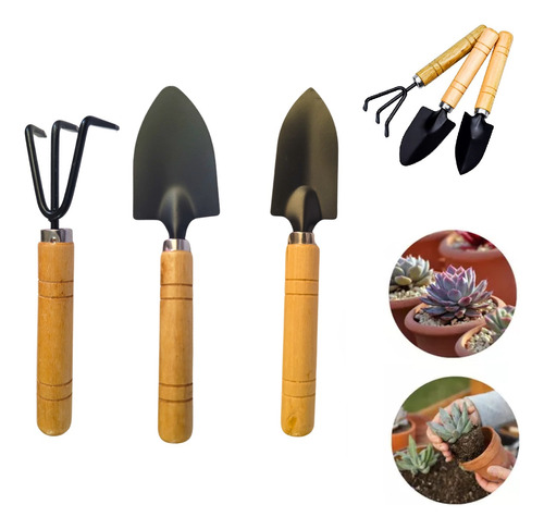 Kit 6 Ferramentas De Jardinagem Plantas Mini Pá Profissional