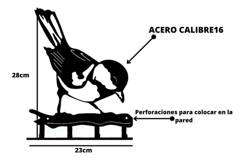 Decoración Pájaro , Largo De 28cm X Ancho De 23 Cm