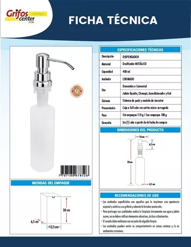 Dispensador De Jabón Líquido Mesa Para - Cocina