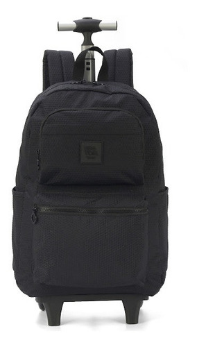 Mochila Escolar Rodinhas Notebook Grande Texturizada Up4you Cor Preto