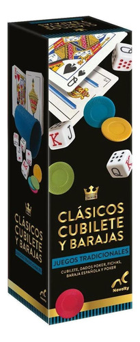 Set De Juegos Cubilete Y Barajas Foil