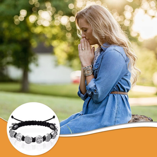 Pulsera San Benito Ajustable Proteccion Buena Suerte Amuleto
