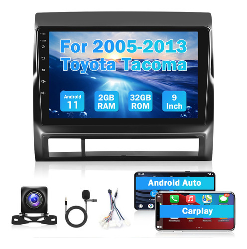 Radio Carplay De 9in Hi-fi 2+32g P/toyota Tacoma 2005-2013