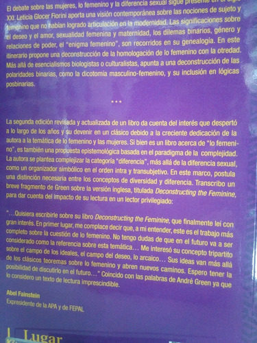 Imagen 2 de 3 de Lo Femenino Y El Pensamiento Complejo 2 Ed. G Fiorini -LG-