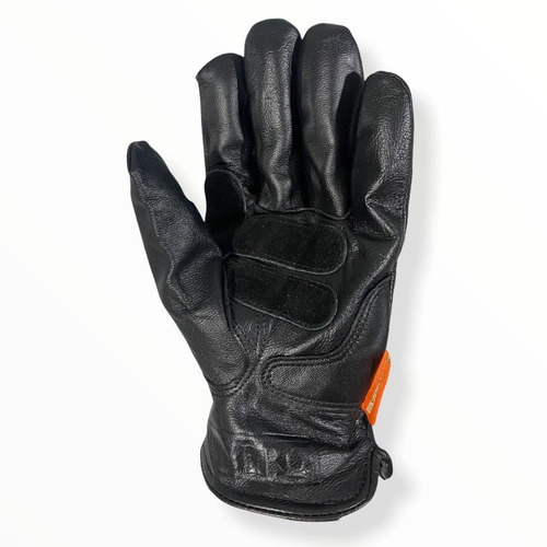 Luva Couro Moto Custom Old School Cafe Racer Harley Davidson Cor Preto Tamanho M
