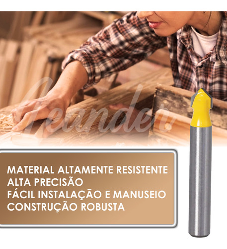 Fresa Para Dobra Vincar Acm Corte Cnc Router Tupia Alumínio