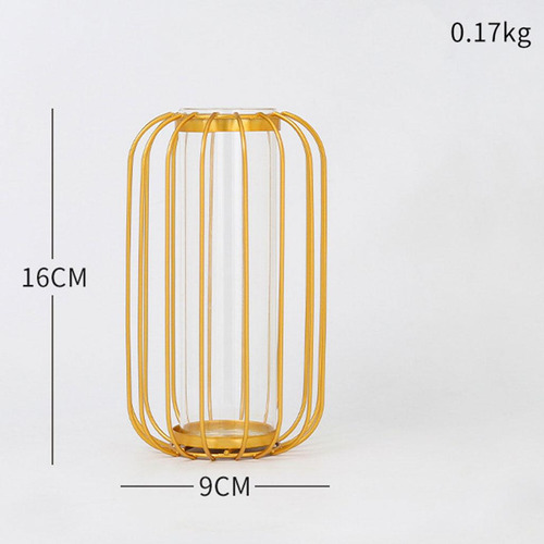 2x Florero Nórdico Soporte Dorado Florero De Vidrio Oficina