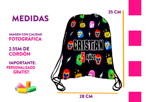 Morrales Recuerdos Personalizados Luchadores Bolo Jumbos 20u