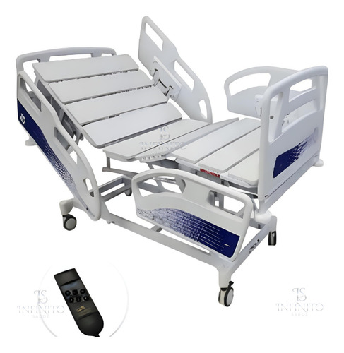 Cama Hospitalar Elétrica Motorizada 8 Movimentos + Trendelemburg + Pro Clive Articulada Posição Poltrona + Colchão D33 180kg