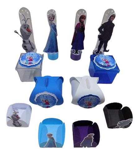 Kit Festa Frozen Elsa Olaf 90unid - Tubete Caixinha Forminha