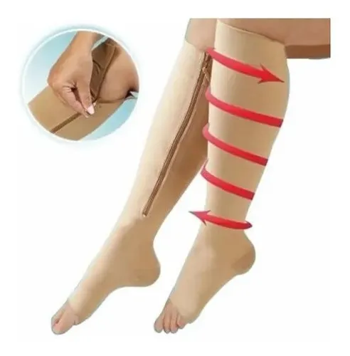 Media Compresion Anti Varices Circulacion Cremallera Conpres