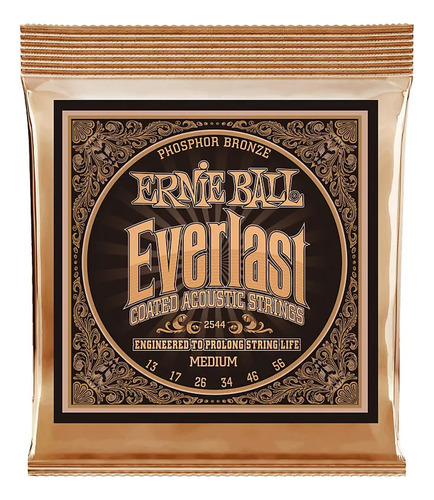 Encordado Ernie Ball 2544 Everlast Para Guitarra Acústica .013-56