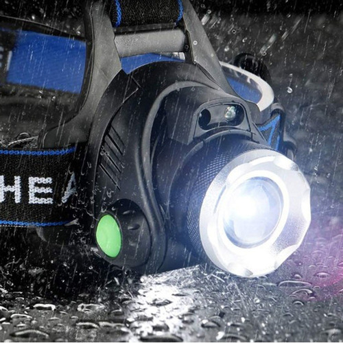 Led Brillante Faro Recargable Impermeable Linterna Casco Luz
