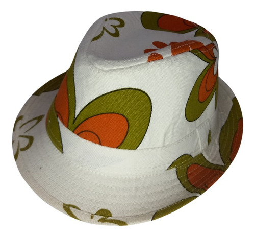 Sombrero Dandy Infantil Blanco  Naranja  2 A 4 Años Cod8028