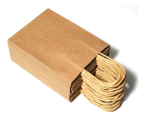 Pack 50 Bolsas Papel Kraft Reciclado Ecológica 32x25x11cm