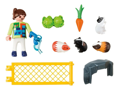 Playmobil - 4794 Niña Con Corral Y Hamster Azul