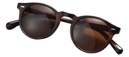 Óculos De Sol Armação Redonda Unissex Lentes Escuras Verão Espelho Marrom