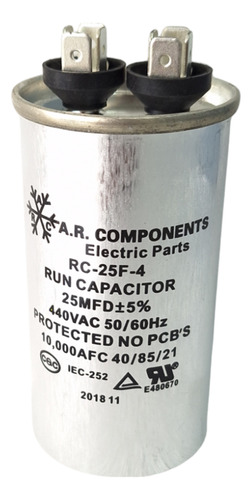 Capacitor De Marcha A.r.components 25mfd X 440vac 2und