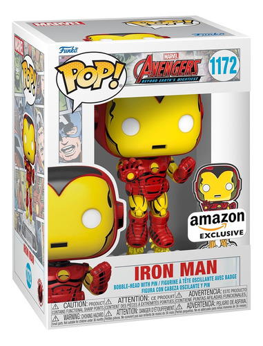 Iron Man Retro 1172 Funko Pop! De Marvel  (incluye Pin) 