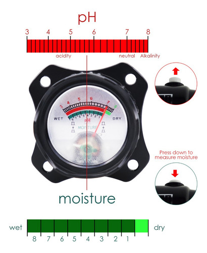 Medidor De Ph Y Humedad De Suelo 2en1, Electrodo Impermeable